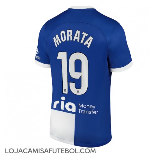 Camisa de Futebol Atletico Madrid Alvaro Morata #19 Equipamento Secundário 2023-24 Manga Curta